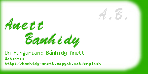 anett banhidy business card